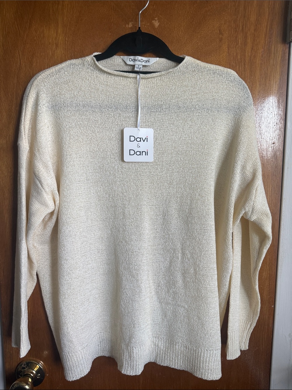 NWT - DAVI & DANI Cream Crewneck Sweater